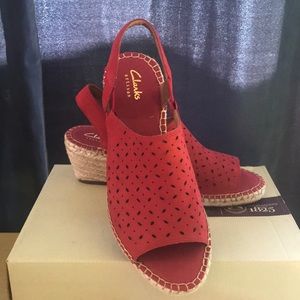 Clarks Petrine Gail Espadrille Wedge-NWOT